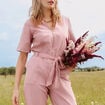 Combinaison fluide rose femme