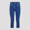 Pantacourt droit taille standard denim double stone femme