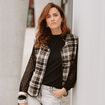 Gilet sans manches en bouclette noir femme
