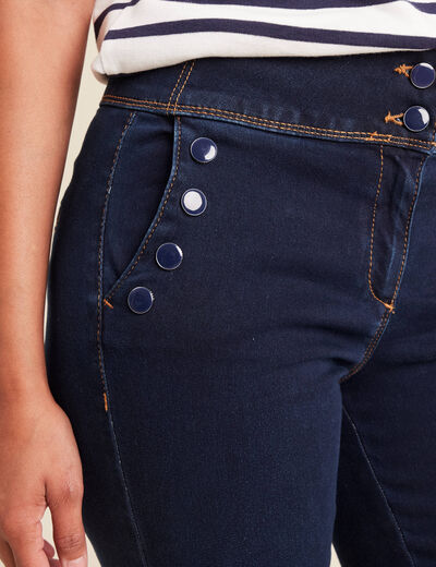 Jean bootcut taille haute denim brut femme