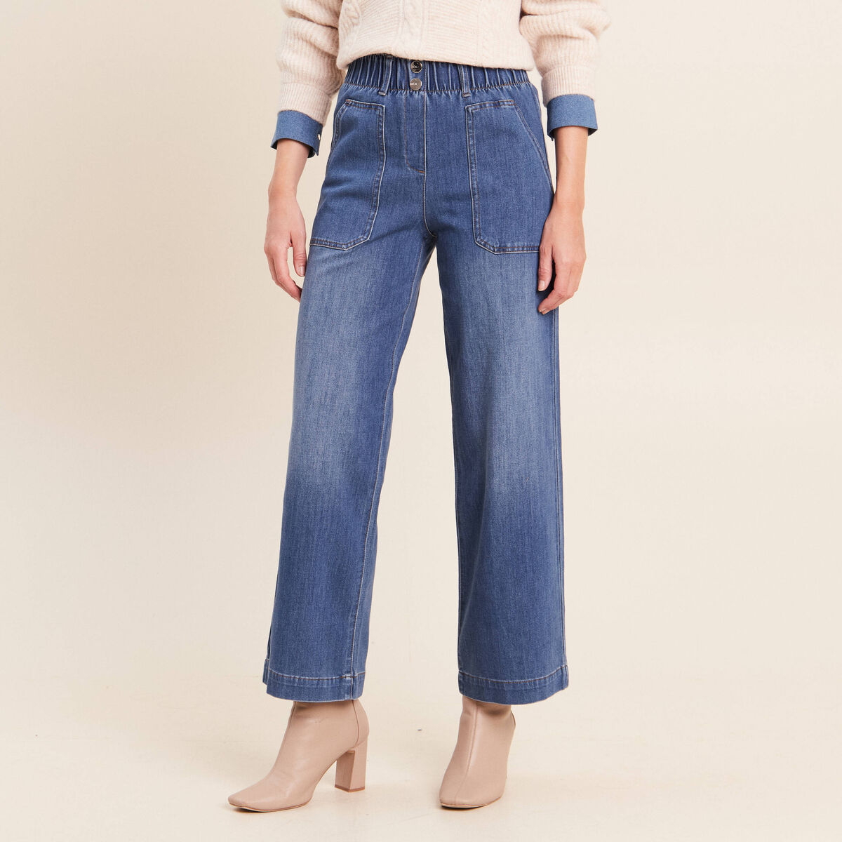 Jean denim denim stone femme
