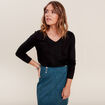 Pull manches longues noir femme