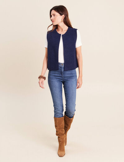 Gilet sans manches bleu marine femme