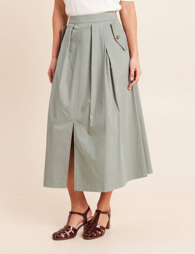 Jupe doubl&eacute;e vert clair femme
