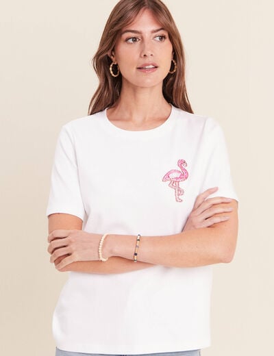 T-shirt manches courtes blanc femme
