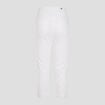 Pantacourt droit taille haute blanc femme