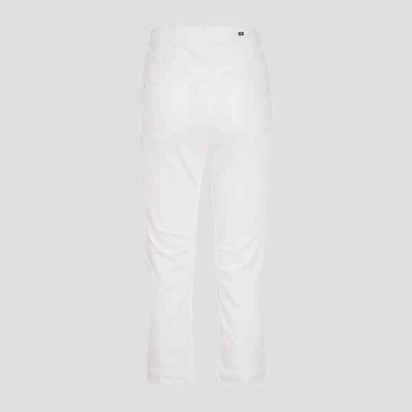 pantacourt droit taille haute blanc femme Pantacourt droit taille haute blanc femme