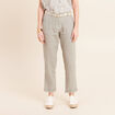 Pantalon coupe chino en lin ceintur&eacute; vert clair femme