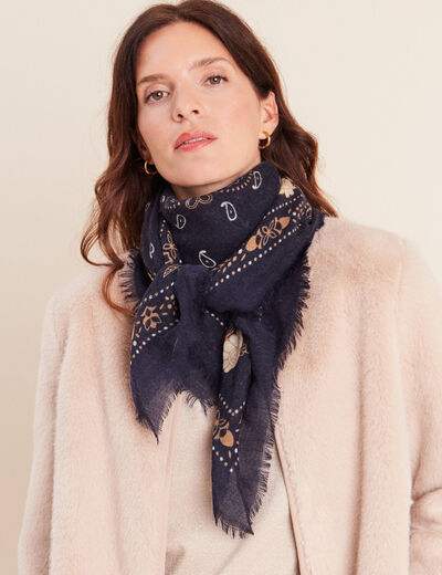 Foulard bleu marine femme