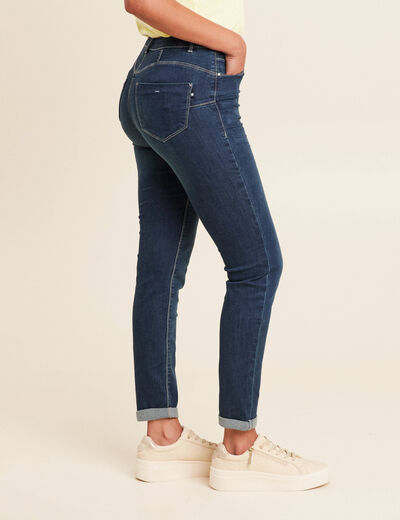 Jeans ajusté taille standard 7/8ème denim brut femme