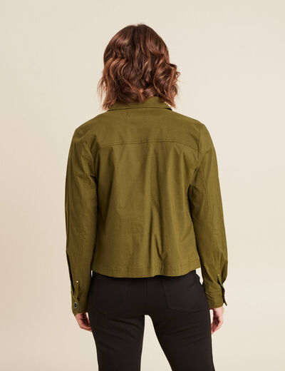 Veste boutonnée vert olive femme