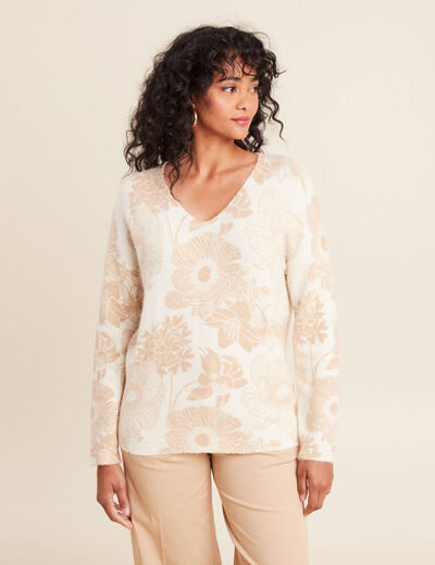 Pull manches longues marron femme