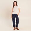 Pull ajour&eacute; col rond ecru femme