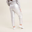 Pantalon jogging métallisé gris argent femme