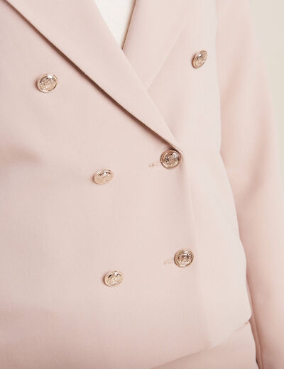 Veste tailleur courte sable femme