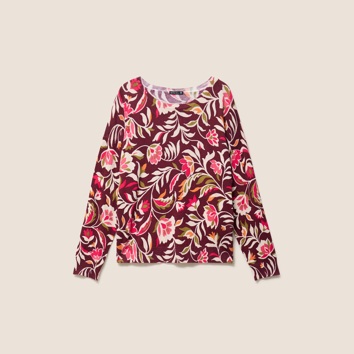 Pull manches longues rose femme