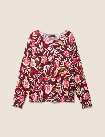 Pull manches longues rose femme