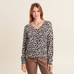 Pull manches longues bleu gris femme