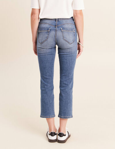 Jean coupe droite 7/8&egrave;me denim stone femme