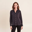 Chemise manches longues bleu femme