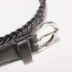 Ceinture tressée à paillettes noir femme