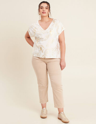 T-shirt manches courtes blanc femme