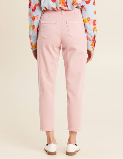 Jean carotte 7/8ème rose pastel femme