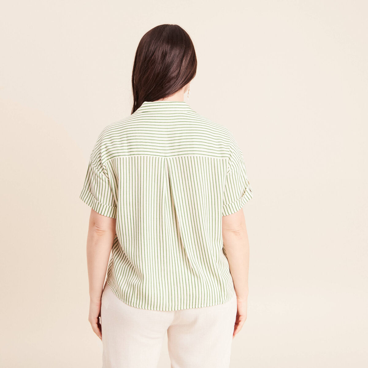 Chemise manches courtes blanc femme