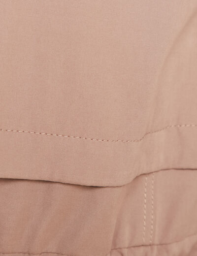 Parka cintrée à capuche taupe femme