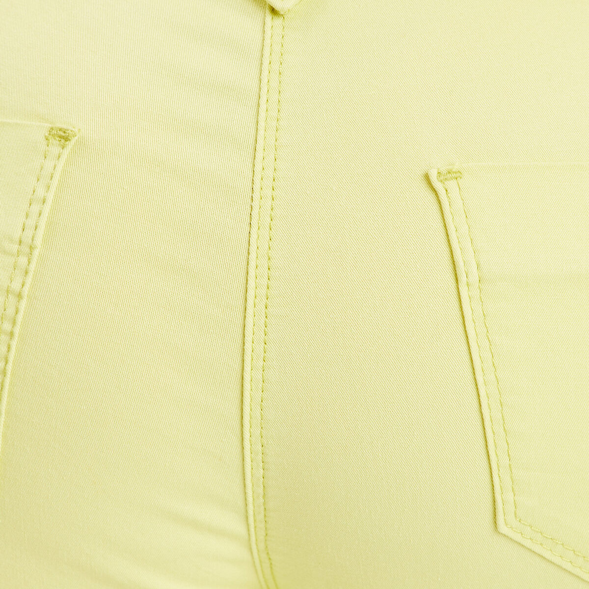 Pantalon droit avec ceinture jaune clair femme
