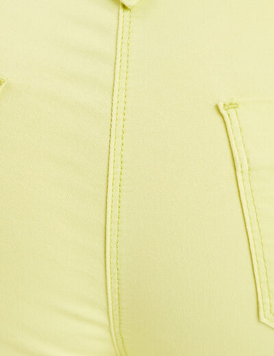 Pantalon droit avec ceinture jaune clair femme