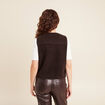 Gilet sans manches sans col marron foncé femme