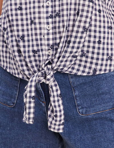 Chemise nou&eacute;e bleu femme