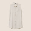Robe droite courte sans manches fluide taupe femme