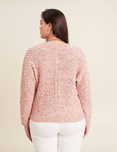 Pull manches longues rose fushia femme