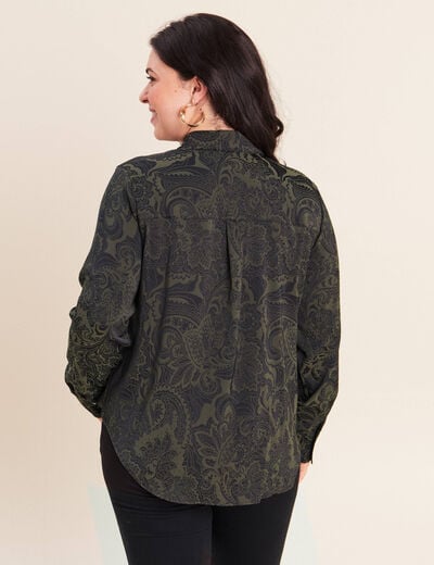 Chemise manches longues vert femme