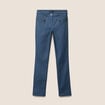 Pantalon enduit ajust&eacute; taille bascul&eacute;e bleu fonc&eacute; femme