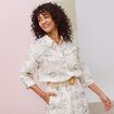 Chemise broderie col chemise manches 3/4 vert femme