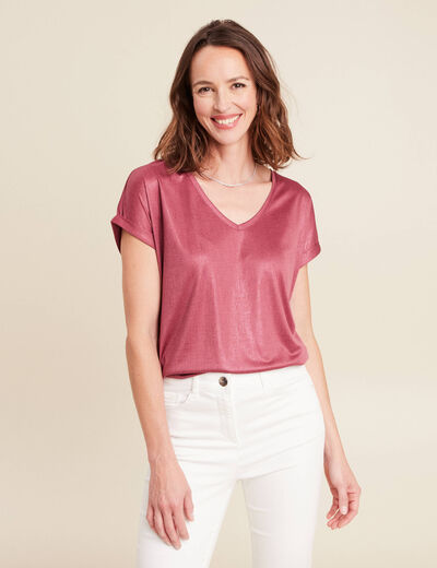 T-shirt manches courtes vieux rose femme