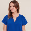 Blouse manches courtes bleu electrique femme