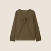 Blouse manches longues vert olive femme