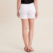 Short droit en jean blanc femme