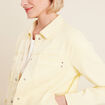 Veste boutonnée en jean jaune clair femme