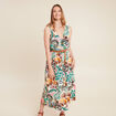 Robe midi évasée ceinturée multicolore femme