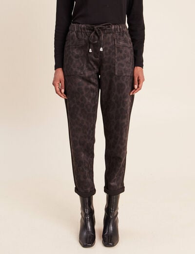 Pantalon coupe mom 7/8&egrave;me vert kaki femme
