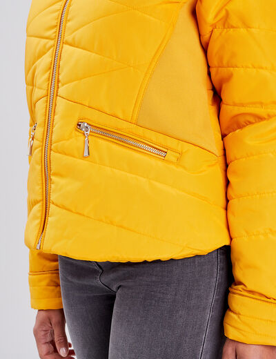 Doudoune droite jaune or femme