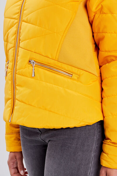 Doudoune droite jaune or femme