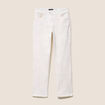 Jean coupe droite 7/8&egrave;me taille bascul&eacute;e blanc femme