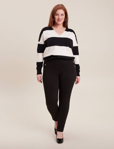 Pantalon tregging taille basculée noir femme