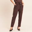 Jogging aspect daim marron fonc&eacute; femme